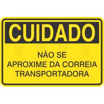 Não se aproxime da correia transportadora